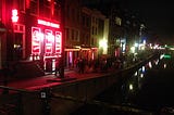 Red-light district in Amsterdam