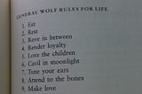 General (Wolf?) Teacher Rules for Life