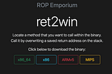 ret2win— Rop Emporium writeups
