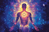 Universal body emanating a flower mandala from its heart.