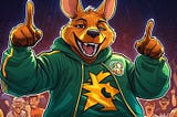 The default banner for Linkarooie is a breakdancing Kangaroo cartoon