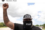 Houston rapper and activist, Trae That Truth, leads the Peace Ride in Houston, Texas. Photo: Trae Tha Truth instagram.