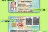 Vietnam ID card PSD template, completely editable