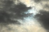 Annular solar eclipse seen in Nevada, captured by author. 今日の金環日食。
