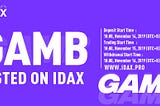 GAMB to be listed on IDAX