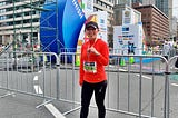 Me (Akari) holding a medal after finishing the Tokyo Marathon