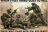 HOT Veteran when everything goes to hell those who stand with you are family poster
