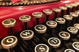 Close up of keys on an antique typewriter.