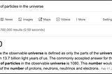 AI blooper— 1080 Particles in the Universe?