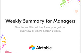 Airtable: Weekly Summary for Managers