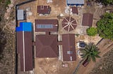Drone view of installed solar panels at Tobanda community health center