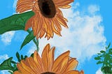 Sunflowers I drew when I was laying on the grass