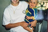 A picture of my son and me when he was a baby.