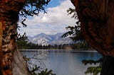 Panoramic View Of Beautiful Lake With Mountains And Trees