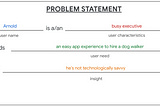 用一句話來定義使用者的問題 — Problem statement