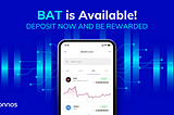 Bat is available on Monnos — Deposit now and be rewarded!