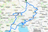 Route of the trip