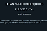 Pure CSS Blockquotes