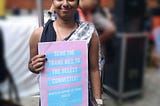“Send the Trans Bill to the Select Committee!” poster at a 2019 Pride protest march in Delhi.