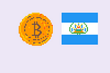 Pixel art of Bitcoin and El Salvador Flag