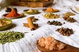 A variety of Indian Spices laid out to make TheGoodFoodPage’s Pav Bhaji Masala. Indian Spices in the right proportion and combination bring each indian dish its unique flavour & taste.