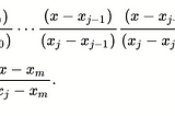 Equation describing basis polynomials for Lagrange interpolation.