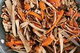 Burdock, Carrots, and Chicken Kinpira stir-fry【Simple Easy Japanese Food Recipe 】