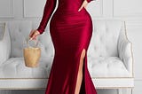 Off Shoulder Ruched Slit Evening Dress £25