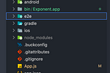 bin and e2e folders in an Expo project
