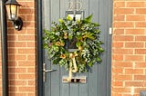 Yes photo was taken at Christmas, but doors with wreaths look so much better don’t they?!