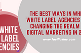 The Best Ways in Which White Label Agencies Are Changing the Realm of Digital Marketing in 2022
