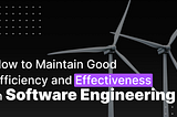 How to Maintain Good Efficiency and Effectiveness in Software Engineering