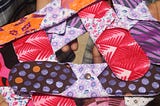 Colorful reusable menstrual pads