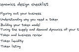 Designing Tokenomics checklist