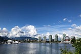 View of Vancouver on a sunny spring evening