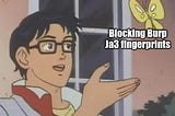 Meme depicting WAF’s blocking JA3 fingerprints of BurpSuite for not getting hacked
