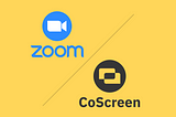 This is an image of Zoom and CoScreen logos