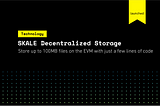 SKALE Decentralized Storage