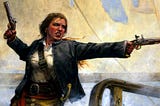 Rachel Wall was an infamous female pirate of America, and the England’s only Female Pirate. She was hanged in 1789 at the early age of 29. Rachel would be the last female hung in Boston, Massachusetts. The photo depicts a young female pirate found on pintrest.com wielding 2 pistols.