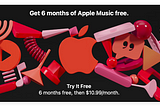 Don’t miss out 6 months of Apple Music for free after a purchase of Airpod!