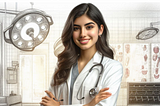 AI-generated image of a latina doctor at the operating room