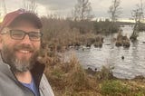 The Author taking a selfie beside the Great Dismal Swamp
