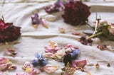A literal bed of roses and flowers