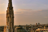 View of Milan, from the top of Il Duomo, Italy