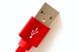 A red USB Type a connector.