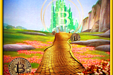 An image of the Emerald City from the Wizzard of Oz transformed into a bitcoin Digital Oz.