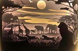 Africa Landscape 1 — Paper Cutting Light Box — LightBoxGoodman