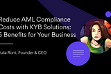 Reduce AML Compliance Costs with KYB Solutions: 5 Benefits for Your Business