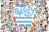 Blue dog family Clipart mega bundle, blue dog SVG and PNG Clipart set, high quality, bingo and family clipart