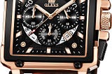 OLEVS Men’s Casual Leather Watch, Big Face Chronograph Watch for Men, Fashion Easy to Read Dress…